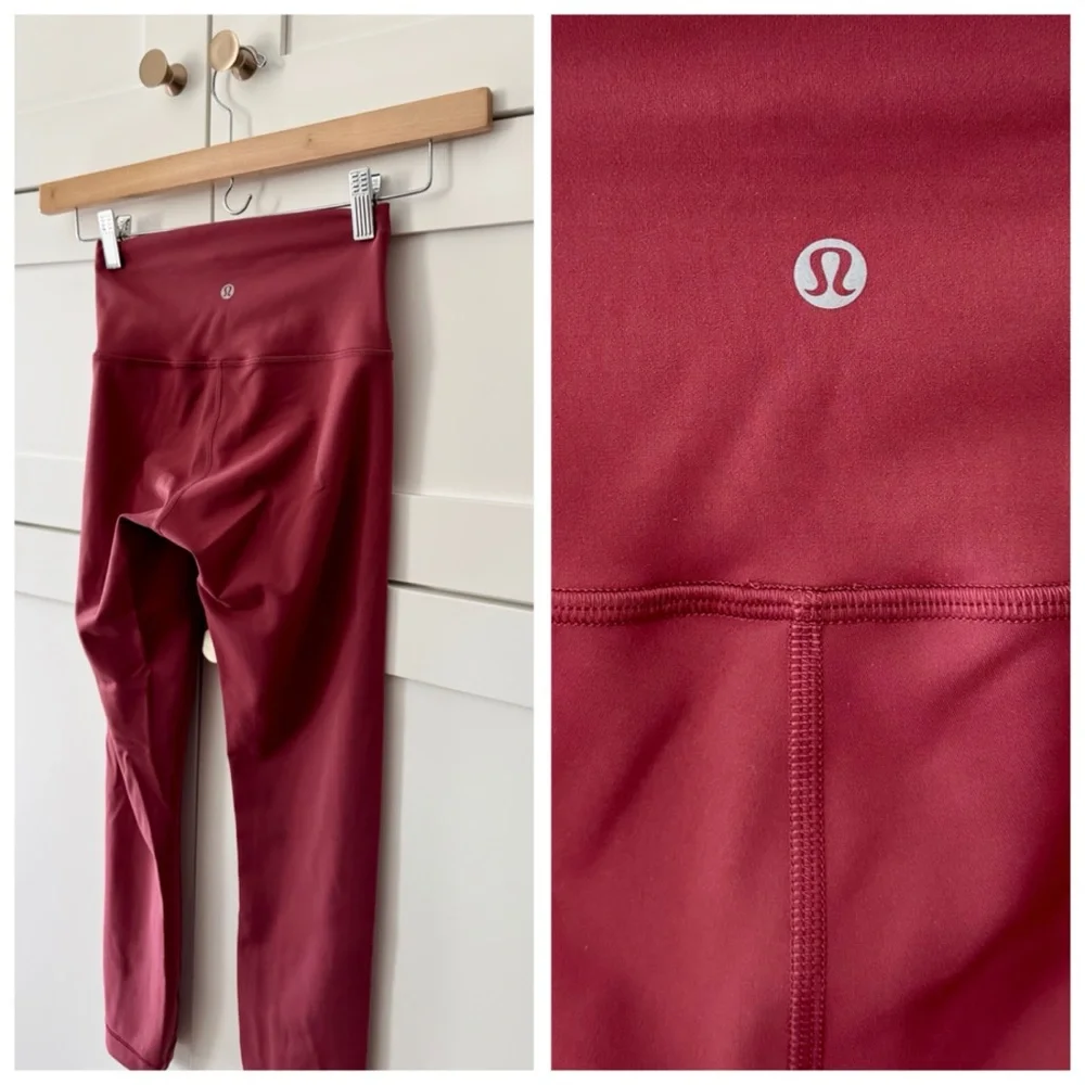 Lululemon Athletica Wunder Train High-Rise Crop 23” Leggings, Mulled Wine sz. 4